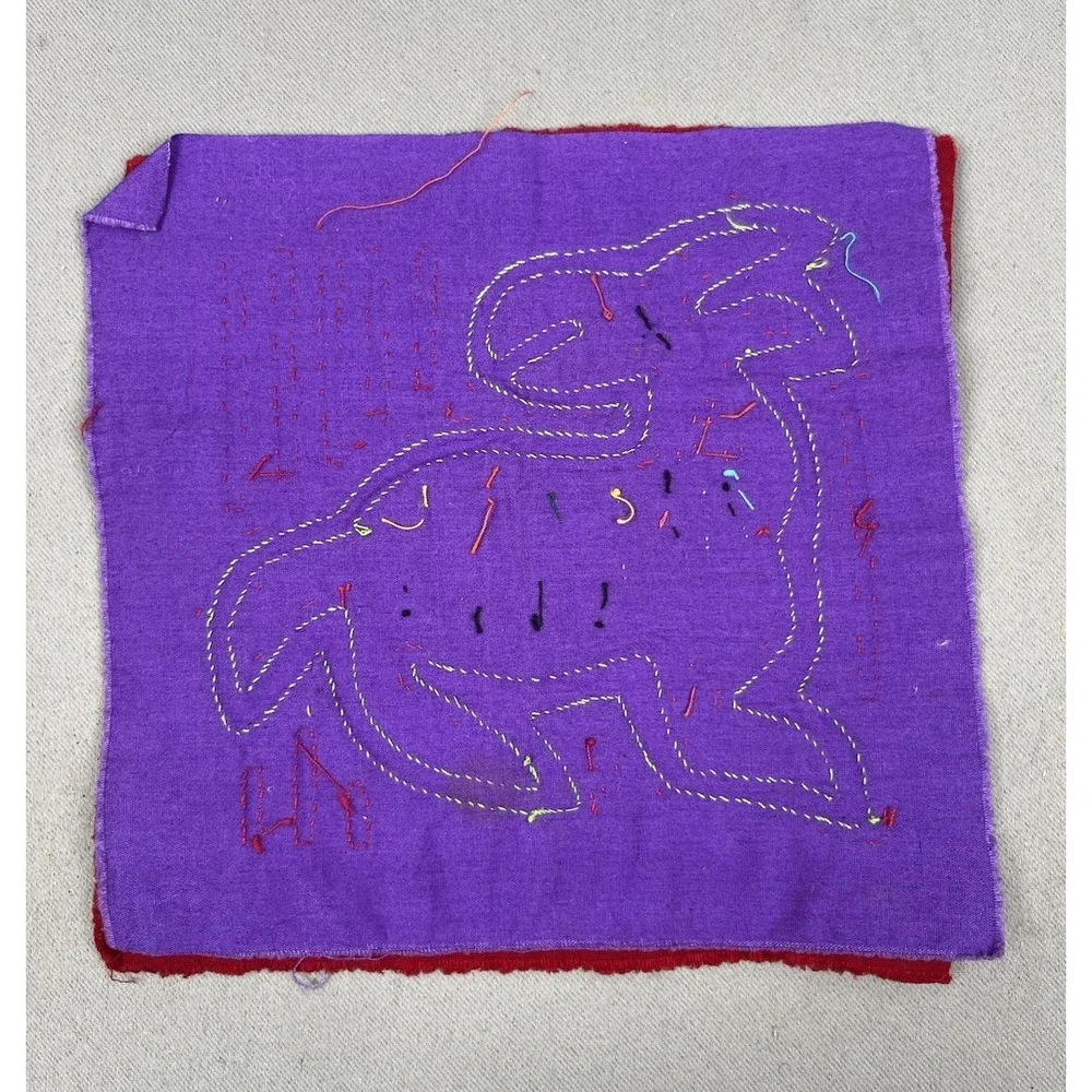 VTG Kuna Mola Hand Sewn Art Textile Fabric Folk Fabric‎ Animal Quilt Block
